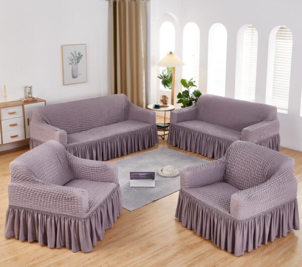 Turkish Cotton Sofa Cover (Lilac) - 7 Seater 3,2,1,1