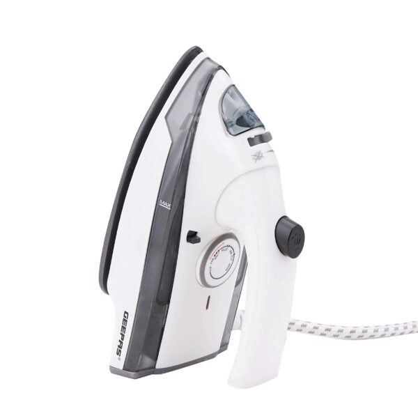 Geepas GSI7806 Travel Steam Iron with Foldable Handle |800W|- Non-Stick Coating Plate & Adjustable Thermostat Control | Steam Shot, Transparent Water Tank, Durable Material | 2 Years Warranty