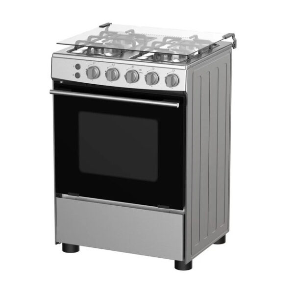 Hisense 60x60cm 4 Burners Full Gas Cooker with Gas Oven, Silver (HFG60121X)