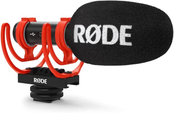 RØDE VideoMic GO II Ultra-compact and Lightweight Shotgun Microphone with USB Audio for Filmmaking, Content Creation, Location Recording, Voice Overs, Podcasting and Video Calls