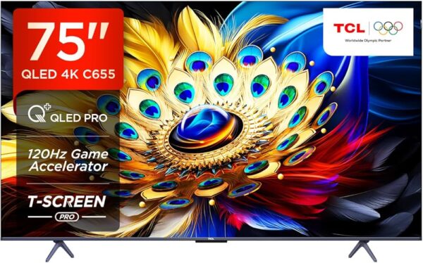 TCL 75 inches QLED PRO 4K Ultra HD Smart Google TV 75C655